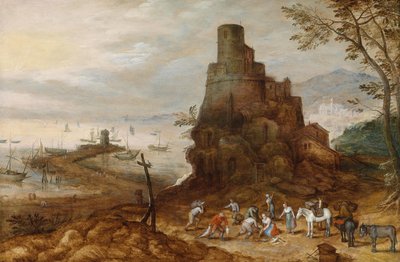 Paisaje costero con la tumba de los Escipiones de Jan Brueghel the Younger